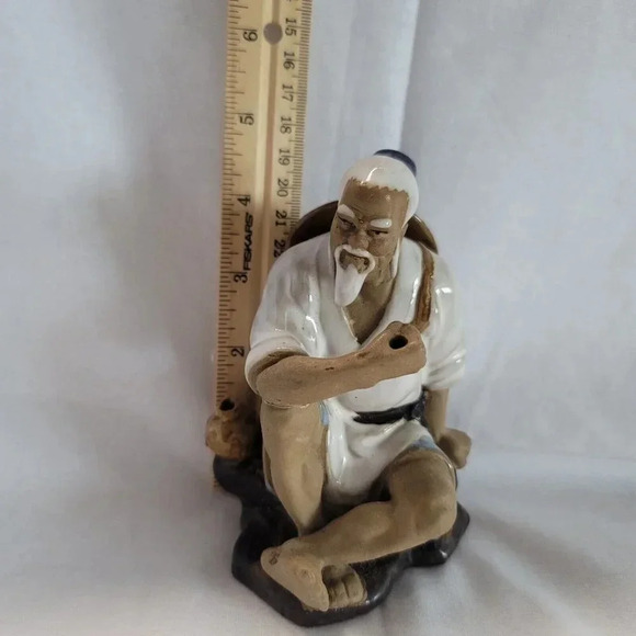VINTAGE WANJIANG CHINA CHINESE SHIWAN MUDMAN FISHERMAN 5" FIGURINE SEE PHOTOS - Picture 15 of 16